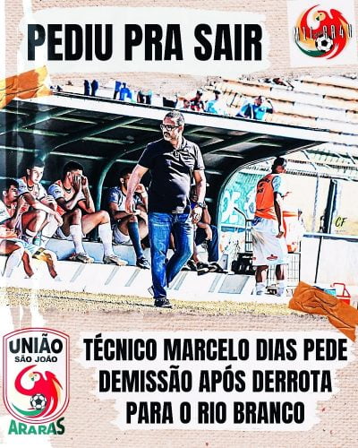 Técnico Marcelo Dias deixa comando do União São João